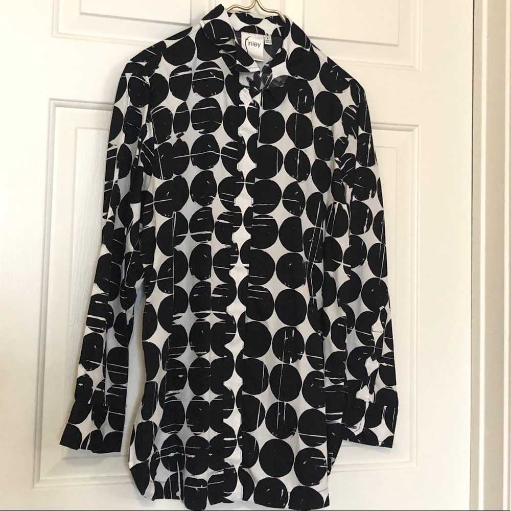 Finley Poplin Polka-Dot Print Dress Shirt